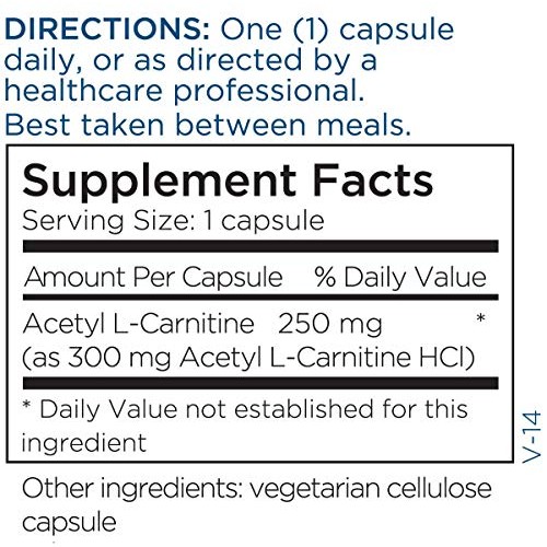 Metabolic Maintenance Acetyl L-Carnitine - Pure 250mg Amino Acid ...