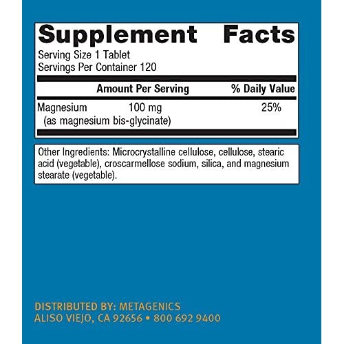 Metagenics Mag Glycinate - Highly Absorbable Magnesium Glycinate ...