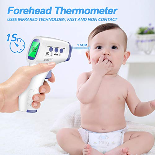 No-Contact Infrared Forehead Thermometer for Adults Kids and Babi...