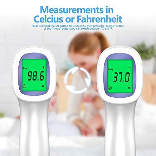 No-Contact Infrared Forehead Thermometer for Adults Kids and Babi...