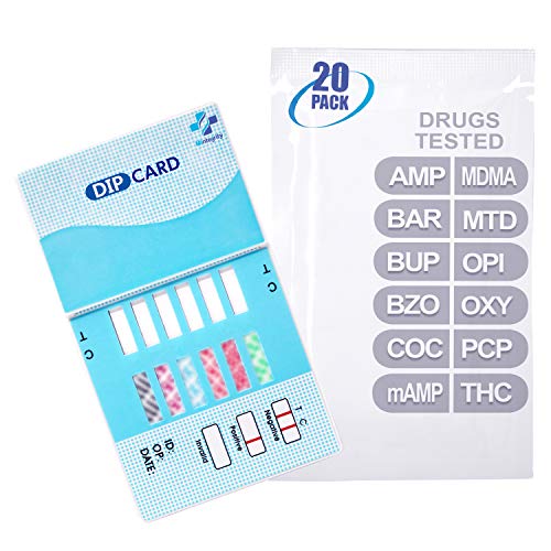 MiCare 20pk - 12-Panel Urine Drug Test Card AMP/BAR/BUP/BZO/CO...