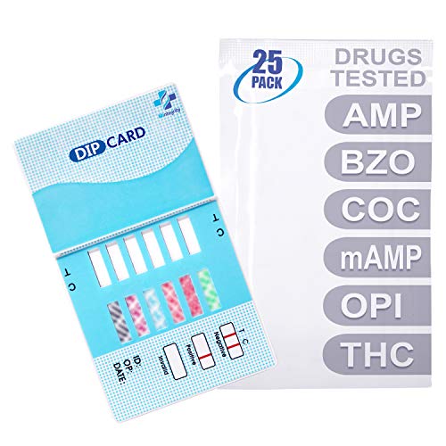 MiCare 25pk - 6-Panel Urine Drug Test Card AMP/BZO/COC/mAMP/OP...