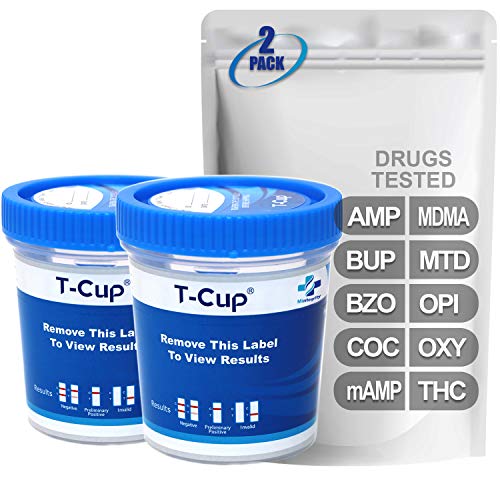MiCare 2pk - 10-Panel Multi Drug Test Cup AMP/BUP/BZO/COC/mAMP...