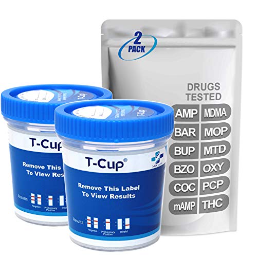 MiCare 2pk - 12-Panel Multi Drug Test Cup AMP/BAR/BUP/BZO/COC/...
