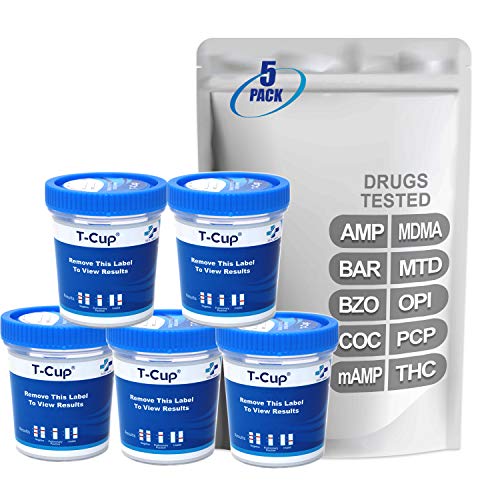 MiCare 5pk - 10-Panel Multi Drug Test Cup AMP/BAR/BZO/COC/mAMP...