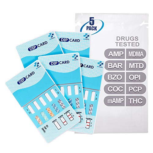 MiCare 5pk - 10-Panel Urine Drug Test Card AMP/BAR/BZO/COC/mAM...