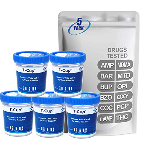 MiCare 5pk - 12-Panel Multi Drug Test Cup AMP/BAR/BUP/BZO/COC/...
