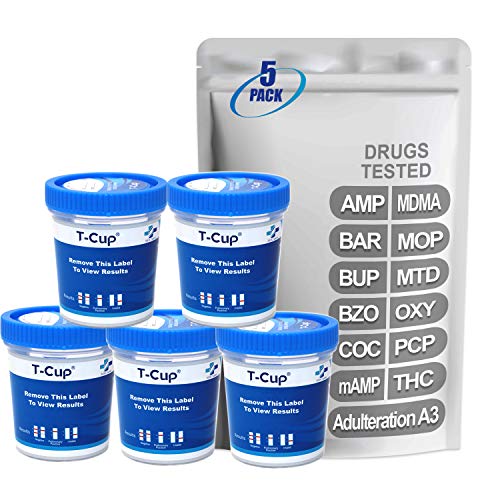 MiCare 5pk - 12-Panel Multi Drug Test Cup AMP/BAR/BUP/BZO/COC/...