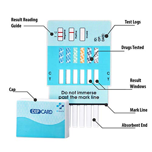 MiCare 5pk - 6-Panel Urine Drug Test Card AMP/BZO/COC/mAMP/OPI...