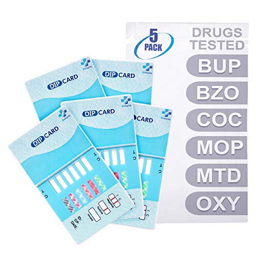 MiCare 5pk - 6-Panel Urine Drug Test Card BUP/BZO/COC/MOP/MTD/...