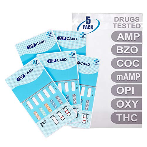 MiCare 5pk - 7-Panel Urine Drug Test Card AMP/BZO/COC/mAMP/OPI...