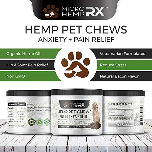 Premium All Natural Hemp Oil Pet Chews, Best Dog Treats for Anxie...