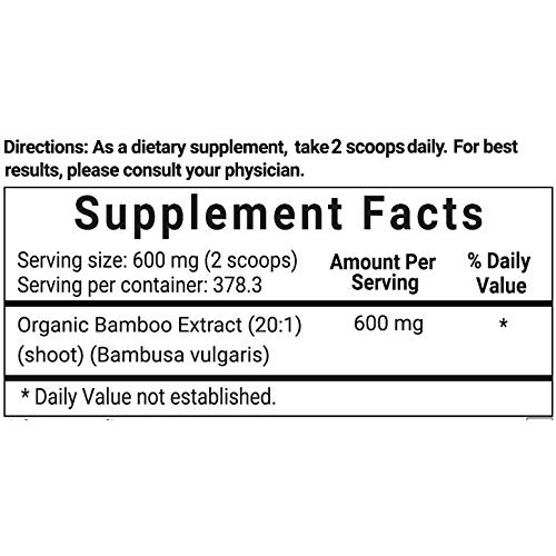Organic Bamboo Extract Powder, 8 Ounce, Strongly Supports Healthy...
