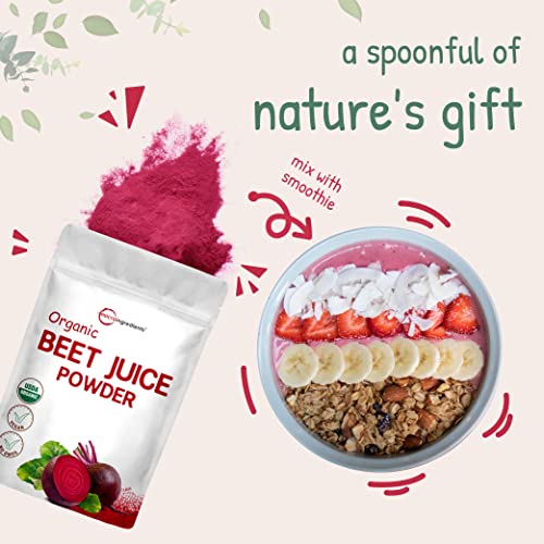 Organic Beet Root Powder, 2 Pounds, Cold Pressed and Water Solubl...