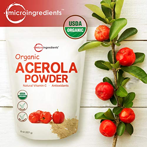 Pure Acerola Cherry Powder Organic, Natural and Organic Vitamin C...