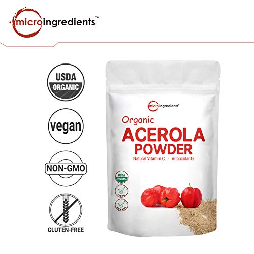 Pure Acerola Cherry Powder Organic, Natural and Organic Vitamin C...