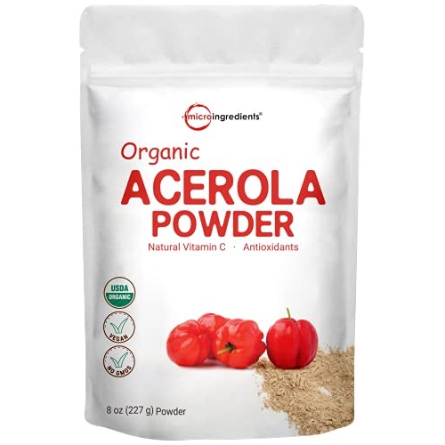 Pure Acerola Cherry Powder Organic, Natural and Organic Vitamin C...