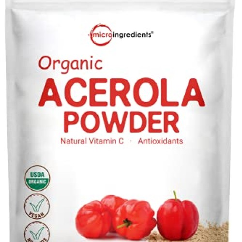 Pure Acerola Cherry Powder Organic, Natural and Organic Vitamin C...