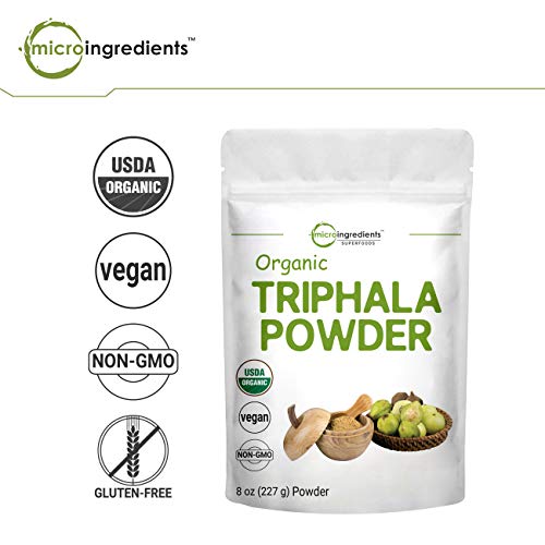 USDA Organic Triphala Powder, 8 Ounce, Organic Formula of Amla, H...