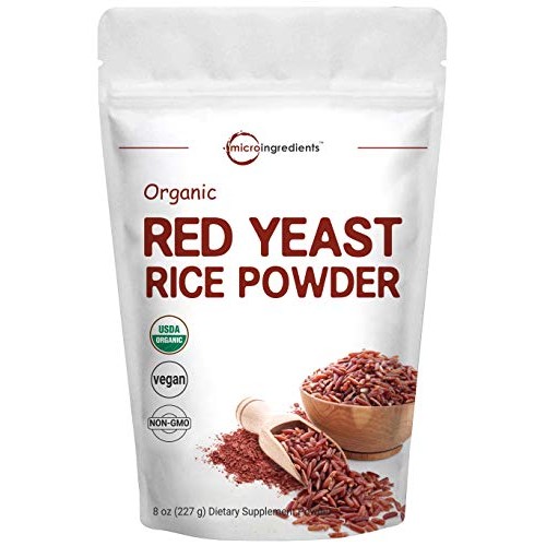Micro Ingredients Organic Red Yeast Rice Powder, 8 Ounce, Powerfu...