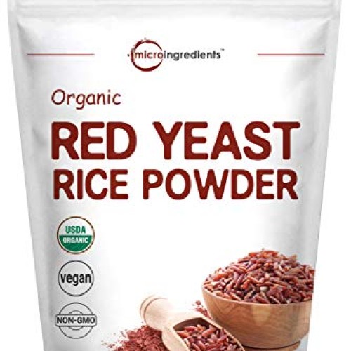 Micro Ingredients Organic Red Yeast Rice Powder, 8 Ounce, Powerfu...