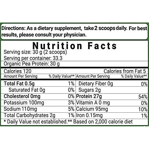 Organic Pea Protein Powder, 1KG 2.2 Pounds, Pea Protein Organic...