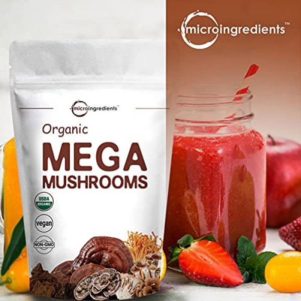 Sustainably US Grown, USDA Organic Mega Mushroom Complex Powder f...