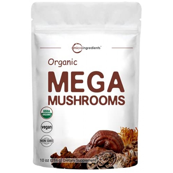 Sustainably US Grown, USDA Organic Mega Mushroom Complex Powder f...