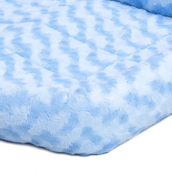 24L-Inch Blue Dog Bed or Cat Bed w/Comfortable Bolster | Ideal fo...