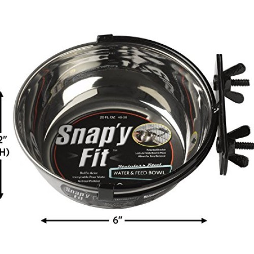 MidWest Homes for Pets Snapy Fit Food Bowl / Pet Bowl, 20 oz. fo...