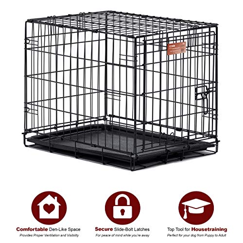 MidWest I Crate 1524 -24 Inch Folding Metal Dog Crate w/ Divider ...