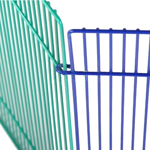 Small Animal Pet Playpen /Exercise Pen, Blue and Green,1 Count P...