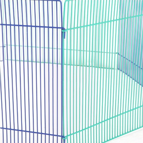 Small Animal Pet Playpen /Exercise Pen, Blue and Green,1 Count P...