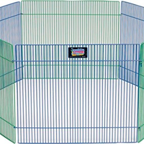 Small Animal Pet Playpen /Exercise Pen, Blue and Green,1 Count P...