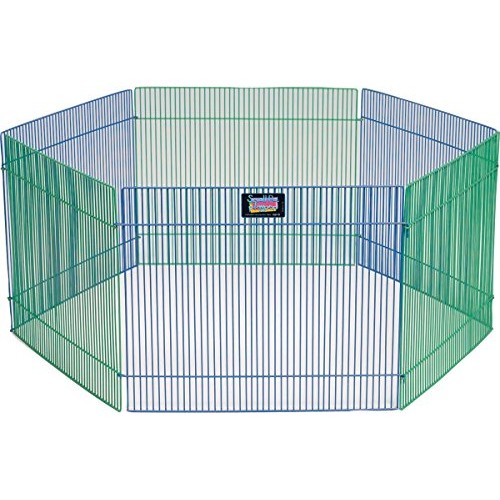 Small Animal Pet Playpen /Exercise Pen, Blue and Green,1 Count P...