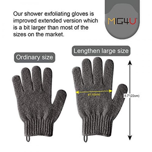 MIG4U Shower Exfoliating Scrub Gloves Medium to Heavy Bathing Glo...