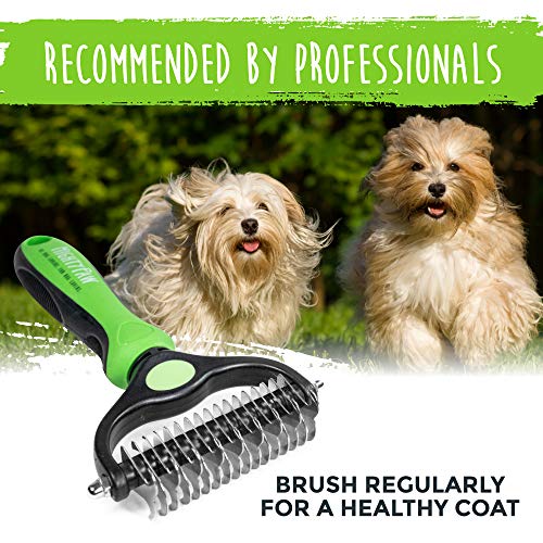 Mighty Paw Dog Grooming Rake | Dematting Pet Comb with Dual-Sided...