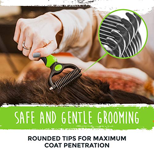 Mighty Paw Dog Grooming Rake | Dematting Pet Comb with Dual-Sided...