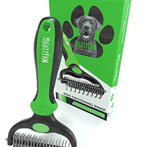 Mighty Paw Dog Grooming Rake | Dematting Pet Comb with Dual-Sided...