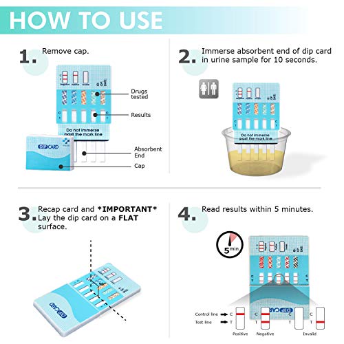 MiCare 2pk - 5-Panel Urine Drug Test Card AMP/BZO/COC/OPI/THC...