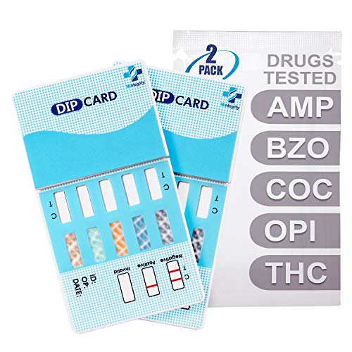 MiCare 2pk - 5-Panel Urine Drug Test Card AMP/BZO/COC/OPI/THC...