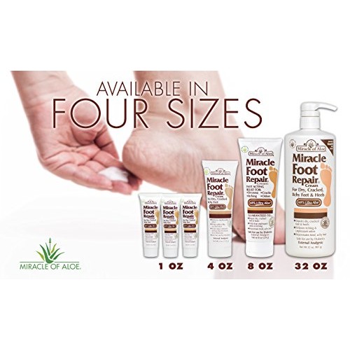 Miracle Foot Repair Cream 8 ounce tube with 60% UltraAloe PLUS Mi...