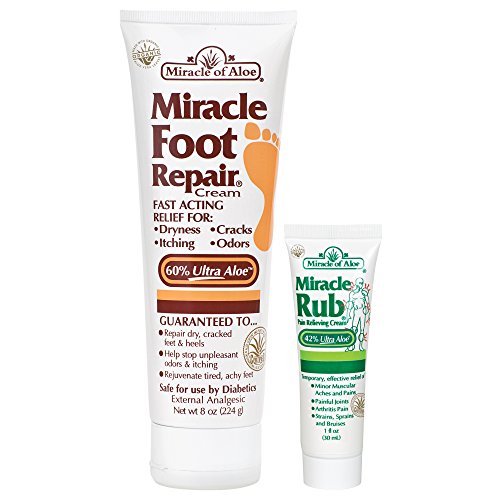 Miracle Foot Repair Cream 8 ounce tube with 60% UltraAloe PLUS Mi...