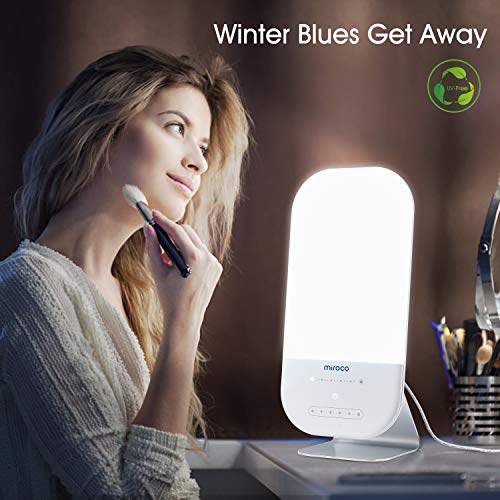Light Therapy Lamp, Miroco LED Bright White Therapy Light - UV Fr...