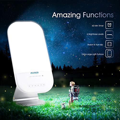 Light Therapy Lamp, Miroco LED Bright White Therapy Light - UV Fr...
