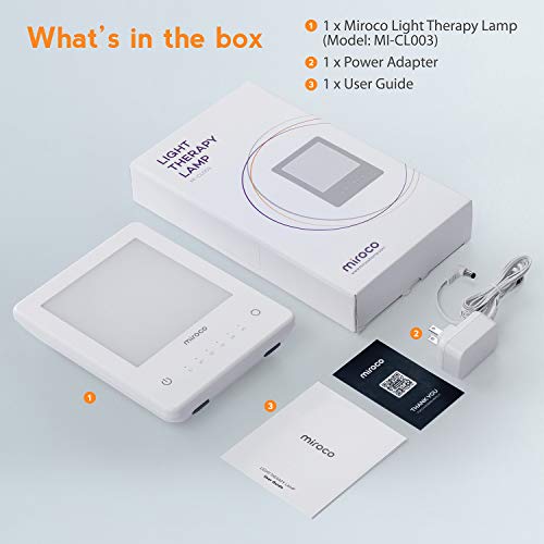 Light Therapy Lamp, Miroco UV Free 10000 Lux Brightness, Timer Fu...
