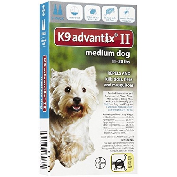 Advantix II Flea Drops, Tick and Mosquito Prevention K9 Medium Do...
