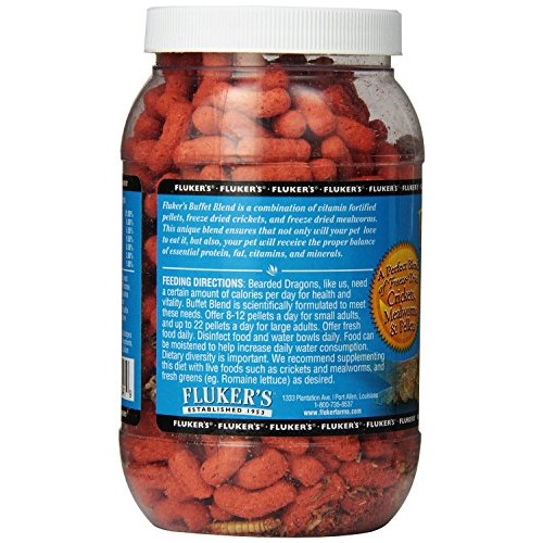 Flukers Buffet Blend Adult Bearded Dragon Formula, 2.9 Ounce Pa...