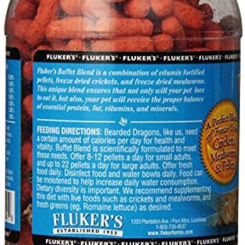 Flukers Buffet Blend Adult Bearded Dragon Formula, 2.9 Ounce Pa...