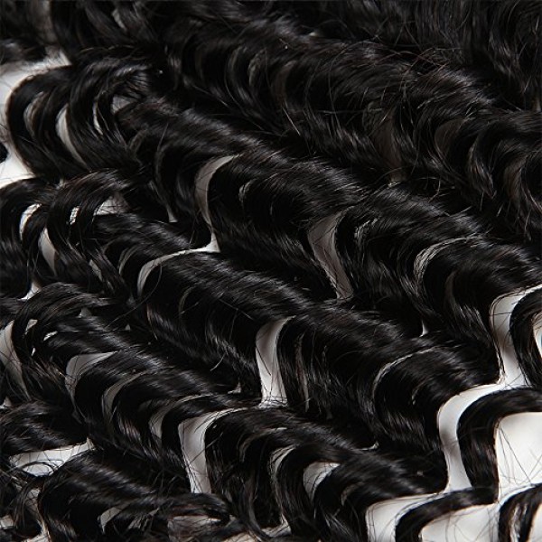 Brazilian Deep Wave 8A Unprocessed Virgin Hair 3 Bundles with Fro...